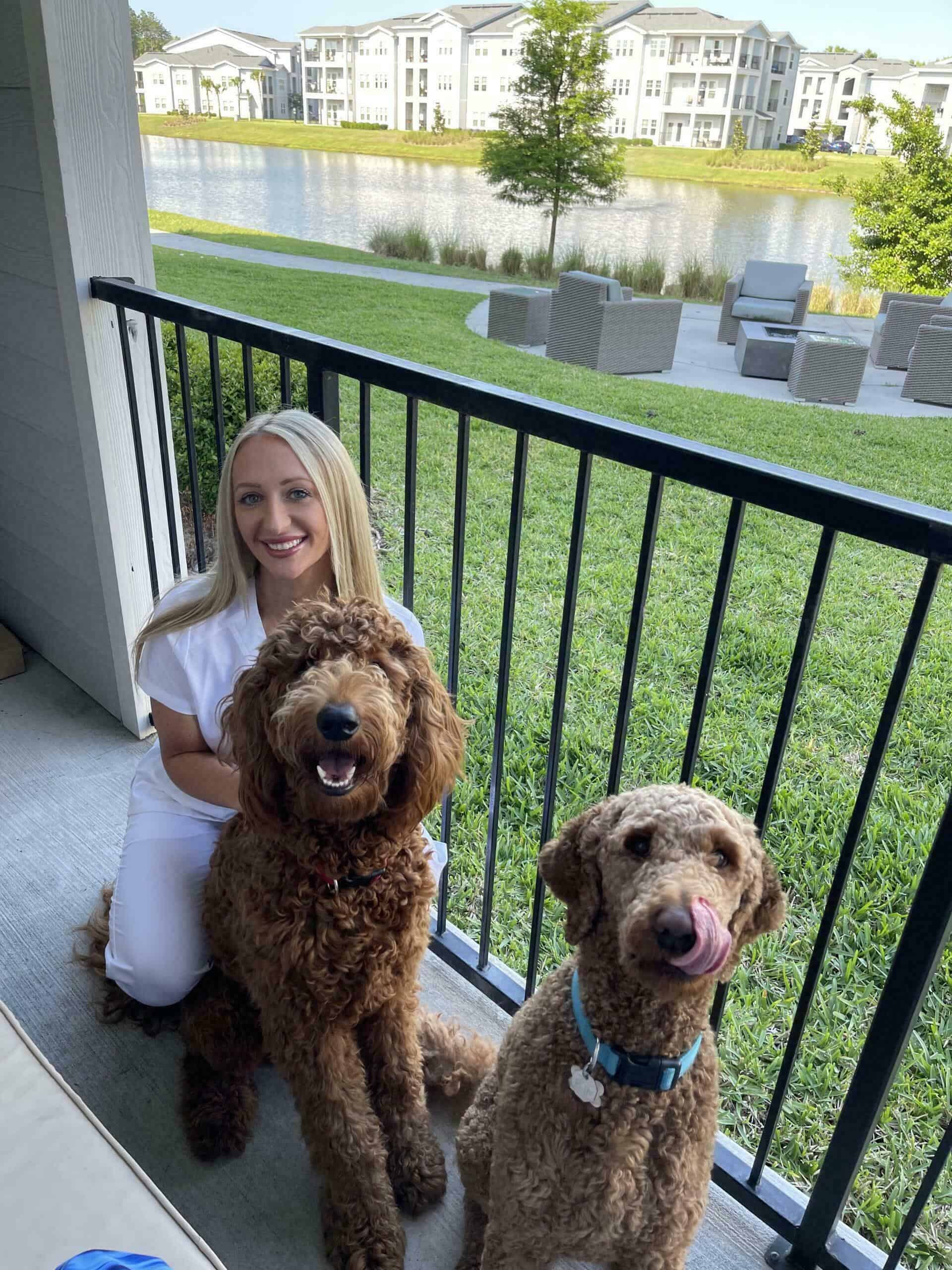Alexa with two dogs